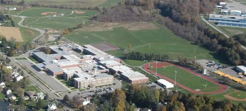 Aerial photo of school & athletic grounds